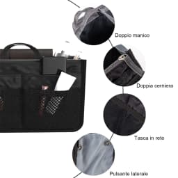 Travel Insert Organizer Bag Women Nylon Insert Organizer Handbag Purse Multiple Large Capacity Lady Insert Bag Liner Makeup Tote