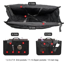 Travel Insert Organizer Bag Women Nylon Insert Organizer Handbag Purse Multiple Large Capacity Lady Insert Bag Liner Makeup Tote