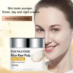 Rice Cream Promotes Elasticity Radiance MoisturizesNouriTheshes LocksMoisture Anti Aging Face Lifting Nourishing Repair Collagen