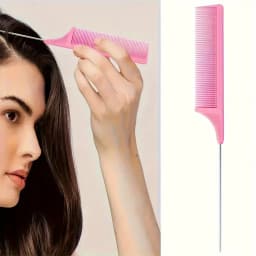 4-Piece Hair Styling Comb Set - Includes Rat Tail Edge Brush & Smooth Black Brush Barber Styling Tools for All Hair Types