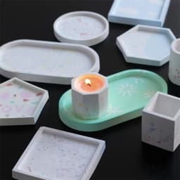 4pcs/Set Storage Tray Coaster Silicone Mold, Oval, Circular, Hexagonal Tray Silicone Mold, Used For Resin Gypsum Casting
