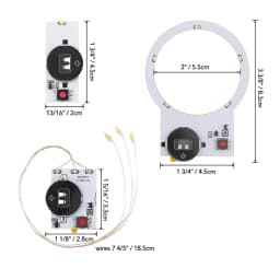 3pcs Halo Lights & Easy Lights for Making Light-Up Cards Craft 2/3/4Pcs/set Self-Adhesive Light-Up Units with Warm White Leds