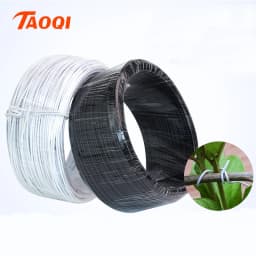 1 Roll Plastic Coated Iron Wire Twist Ties Cable Organizer Plant Vines Line Management 0.55/0.75mm Round/Flat Type Wrap Colored