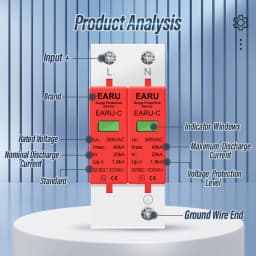 Power Surge Protective Device SPD Arrester Low Voltage House 1/2/3/4 Pole Surge Voltage Protection DC 500V 800V 1000V 40KA 60KA