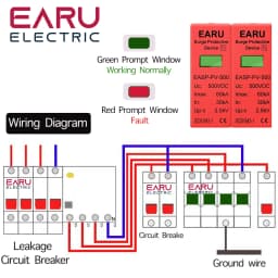 Power Surge Protective Device SPD Arrester Low Voltage House 1/2/3/4 Pole Surge Voltage Protection DC 500V 800V 1000V 40KA 60KA