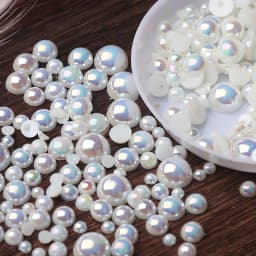 AB Ivory Half Pearl Mixed Size from 1.5mm To 10mm DIY Craft ABS Resin Flatback Half round imitation pearls For Phone Decoration