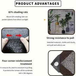 Easy to Install Black Sunshade Net for Balconies, Courtyards and Swimming Pools, Anti-UV Awnings and Greenhouse Sunshade Nets