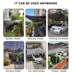 Easy to Install Black Sunshade Net for Balconies, Courtyards and Swimming Pools, Anti-UV Awnings and Greenhouse Sunshade Nets