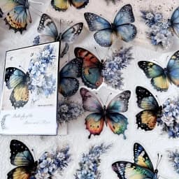30 PCs Butterfly Flower Themed DIY Decorative Stickers Pack Decorative Stickers For Scrapbook Label Diary Album Planner