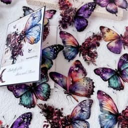 30 PCs Butterfly Flower Themed DIY Decorative Stickers Pack Decorative Stickers For Scrapbook Label Diary Album Planner