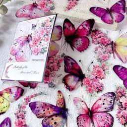 30 PCs Butterfly Flower Themed DIY Decorative Stickers Pack Decorative Stickers For Scrapbook Label Diary Album Planner