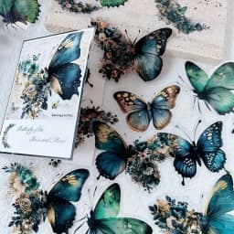 30 PCs Butterfly Flower Themed DIY Decorative Stickers Pack Decorative Stickers For Scrapbook Label Diary Album Planner