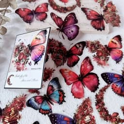 30 PCs Butterfly Flower Themed DIY Decorative Stickers Pack Decorative Stickers For Scrapbook Label Diary Album Planner