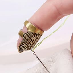 Sewing Thimble Adjustable Thimble Finger Protector Metal Finger Shield Ring Non-Slip Needle Press Finger Sleeve DIY Sewing Tool