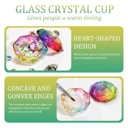 Glass Acrylic Powder Liquid Nail Crystal Cup With Lid Aurora Colorful Dappen Bowl Cup Holder Container Equipment Nail Art Tools