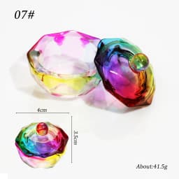 Glass Acrylic Powder Liquid Nail Crystal Cup With Lid Aurora Colorful Dappen Bowl Cup Holder Container Equipment Nail Art Tools