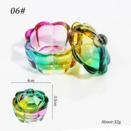 Glass Acrylic Powder Liquid Nail Crystal Cup With Lid Aurora Colorful Dappen Bowl Cup Holder Container Equipment Nail Art Tools