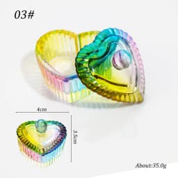 Glass Acrylic Powder Liquid Nail Crystal Cup With Lid Aurora Colorful Dappen Bowl Cup Holder Container Equipment Nail Art Tools