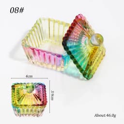 Glass Acrylic Powder Liquid Nail Crystal Cup With Lid Aurora Colorful Dappen Bowl Cup Holder Container Equipment Nail Art Tools