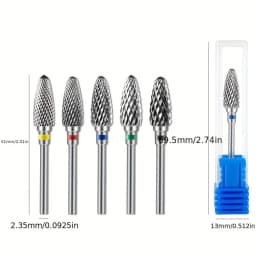 Tungsten Carbid Nail Drill Bits Electric Manicure Drill Accessory Milling Cutters for Nail Gel Polish Remover Nail Tools Efiles