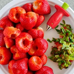 Strawberry Slicer Cutter Strawberry Corer Strawberry Huller Fruit Leaf Stem Remover Salad Cake Tools Kitchen Gadget Accessories