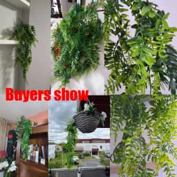 3pcs Persian Fern Leaves Home Garden Room Decor Hanging Artificial Plant Plastic Vine Grass Wedding Party Wall Home Decoration