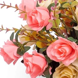 12 Heads Rose Artificial Flowers Fake Two Color Flowers with Stems Faux Roses Flower Bouquets Home Wedding Christmas Party Decor