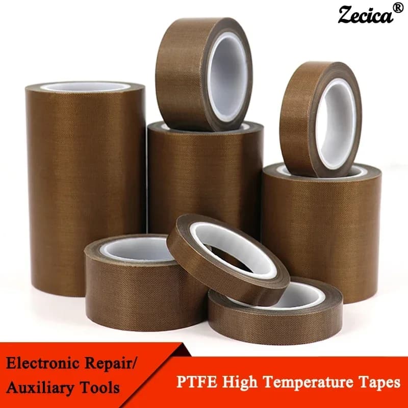 PTFE Tape Adhesive Cloth Width 5~100mm Thickness 0.13mm 0.18mm Insulated Vacuum High Temperature Resistant Sealing PTFE Tapes