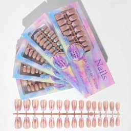 150pcs 6 Colors Fake Nail Multi-size False Nail Press On Acrylic Nails Almond French Wearing Armor Removable Convenient