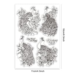 1pcs Bird Branch Silhouette Clear Stamps Birds Trees Clear Rubber Stamps Silicone for DIY Scrapbooking Photo Album 6.3x4.33inch