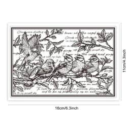1pcs Bird Branch Silhouette Clear Stamps Birds Trees Clear Rubber Stamps Silicone for DIY Scrapbooking Photo Album 6.3x4.33inch