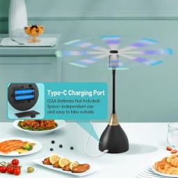 2PC/3PC fly repelling fan, USB interface insect repelling fan, portable table fan, suitable for picnics gatherings, barbecues