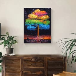 Dazzling Starry Forest Scenery Personality DIY Full Drill Diamond Painting Decorative Rhinestone Mosaic Cross-Stitch Kit
