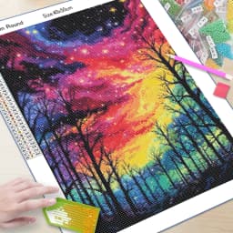 Dazzling Starry Forest Scenery Personality DIY Full Drill Diamond Painting Decorative Rhinestone Mosaic Cross-Stitch Kit