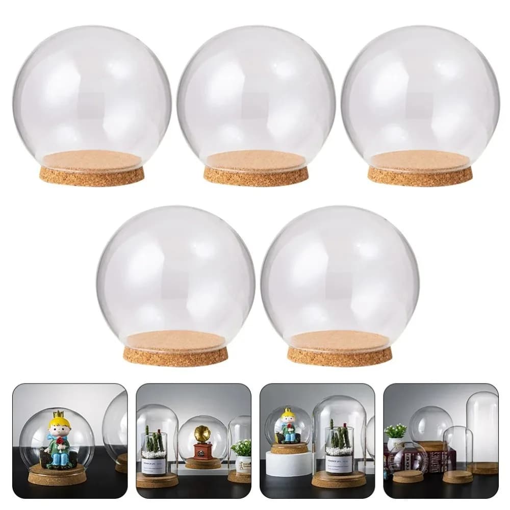Preserved Fresh Flowers Glass Cover Flower Dustproof Cover Transparent Glass Dome Protector Clear Flower Domes