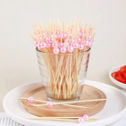 100pcs /50pcs Bamboo Fruit Fork Cocktail Prikker Skewers Disposable Fruit Fork Cocktail Prikkers Forks Food Picks Wedding Party
