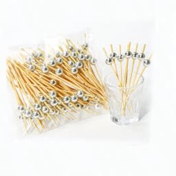 100pcs /50pcs Bamboo Fruit Fork Cocktail Prikker Skewers Disposable Fruit Fork Cocktail Prikkers Forks Food Picks Wedding Party