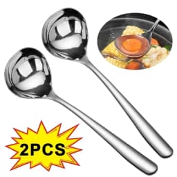 2/1Pcs Stainless Steel Spoon Thicken Long Handle Soup Spoons For Hot Pot Scoops Colander Home Kitchen Tableware Cooking Utensils