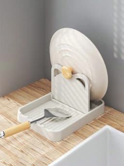 1/2pcs Multifunctional Pan Pot Lid Holder Stand Pan Pot Cover Rack Spoon Rest Pot Lid Spatula Spoon Storage Shelf Kitchen Tools