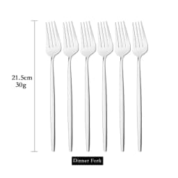 6Pcs Mirror Dinner Forks Cutlery Gold Stainless Steel Fork Flatware Kitchen Silverware Western Dinnerware Restaurant Fork Set