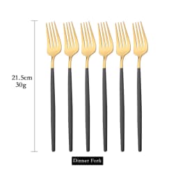 6Pcs Mirror Dinner Forks Cutlery Gold Stainless Steel Fork Flatware Kitchen Silverware Western Dinnerware Restaurant Fork Set
