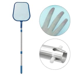 Pool Skimmer Net with 17-41 inch Telescopic Pole Leaf Skimmer Mesh Rake Net for Spa Pond Swimming Pool, Pool Cleaner Supplies an