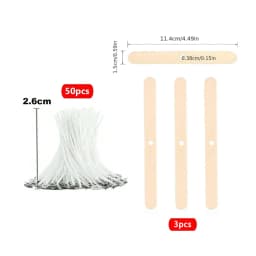 53pcs Candle Wicks Holder Waxed Cotton Candle Wicks Set with Stand Original Smokeless Candle Wicks Soy Oil Wax Core Woven Making
