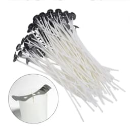 53pcs Candle Wicks Holder Waxed Cotton Candle Wicks Set with Stand Original Smokeless Candle Wicks Soy Oil Wax Core Woven Making