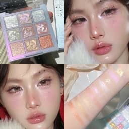 9 Colors Glitter Snowflake Eyeshadow Palette Dream Girl Pearly Eye Shadow Matte Matte Highlights Cool Tone Charming Eyes Makeup