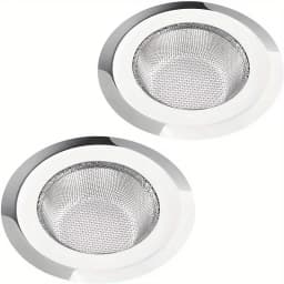 2pcs Kitchen Sink Strainer, Stainless Steel Sink Drain Strainer, Large Wide Rim 4.5" Diameter, Food Catcher For Most Sink Drains