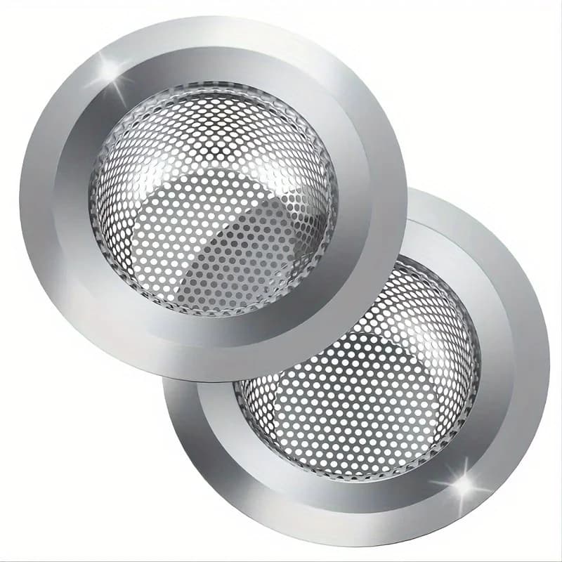 2pcs Kitchen Sink Strainer, Stainless Steel Sink Drain Strainer, Large Wide Rim 4.5" Diameter, Food Catcher For Most Sink Drains