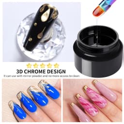 BORN PRETTY 5 IN 1 Clear Water Ripple Gel Polish 3D Shaping Sculpting Carving No-wipe Top Coat Reinforcement Adhesive Gel Glue