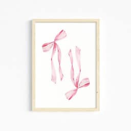 Trendy Pink Wall Art Bows Cherry Balloon Puppy Butterfly Canvas Painting Posters and Prints College Apartment Girl's Room Decor