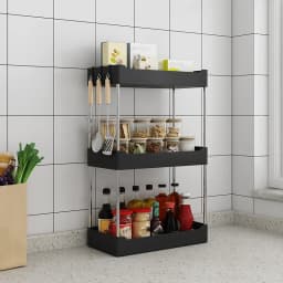 1Pc Kitchen Spice Storage Rack Multi-Functional Countertop Seasoning Storage Rack Household Multi-Layer Corner Shovel Kitchen Ut